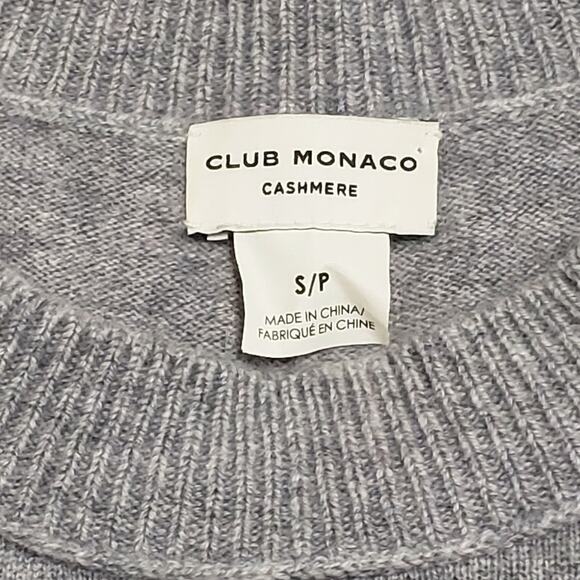 Club Monaco Womens Soft Cashmere Crewneck Studded Sweater Gray Sz Small Casual - Picture 5 of 11
